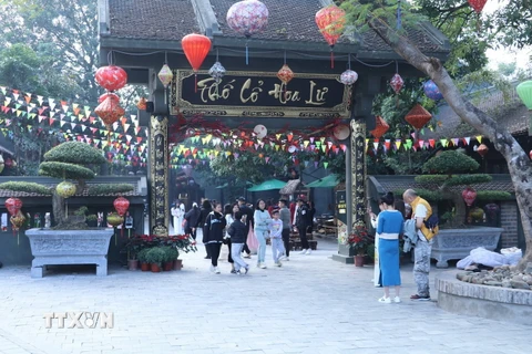 Phố cổ Hoa Lư tại thành phố Ninh Bình - một điểm du lịch thu hút đông du khách dịp Tết. (Ảnh: Đức Phương/TTXVN)