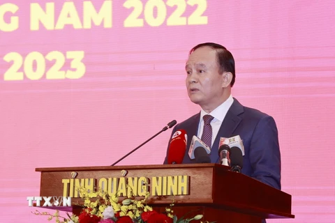 Phó Bí thư Thành ủy, Chủ tịch HĐND thành phố Hà Nội Nguyễn Ngọc Tuấn phát biểu. (Ảnh: Doãn Tấn/TTXVN)