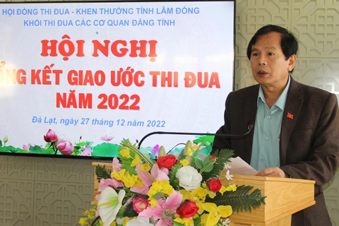 Ông Phạm Thanh Quan phát biểu tại một hội nghị. (Nguồn: Báo Lâm Đồng)