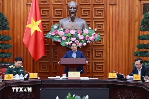 Thủ tướng Phạm Minh Chính, Trưởng Ban Chỉ đạo chủ trì phiên họp. (Ảnh: Dương Giang/TTXVN)