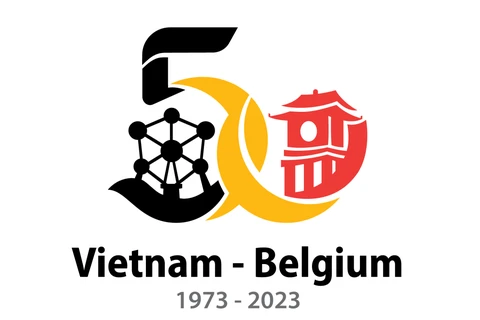 Logo chính thức kỷ niệm 50 năm quan hệ ngoại giao Bỉ-Việt Nam.