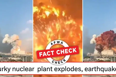 Thông tin sai lệch về 'một vụ nổ nhà máy điện hạt nhân sau động đất ở Thổ Nhĩ Kỳ' (Nguồn: Indiatoday)