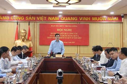 Ông Mai Văn Chính, Ủy viên Trung ương Đảng, Phó Trưởng ban Thường trực Ban Tổ chức Trung ương phát biểu kết luận tại hội nghị. (Nguồn: Xây dựng Đảng)