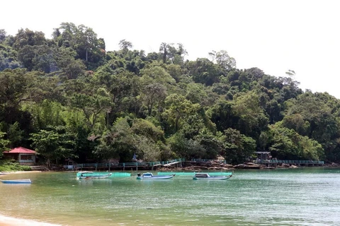 Lấn chiếm rừng mé biển khu vực Vườn Quốc gia Phú Quốc tại địa bàn ấp Gành Dầu, xã Gành Dầu (Phú Quốc) kinh doanh dịch vụ du lịch. (Ảnh: Lê Huy Hải/TTXVN)