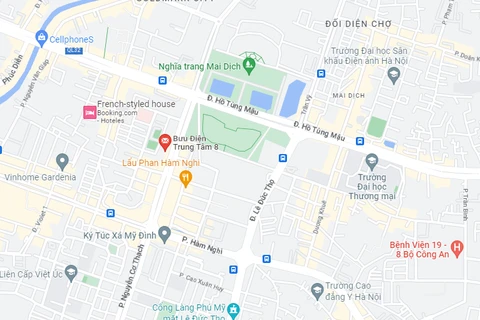 Vị trí nút giao Nguyễn Cơ Thạch-Hồ Tùng Mậu. (Nguồn: Google Maps)