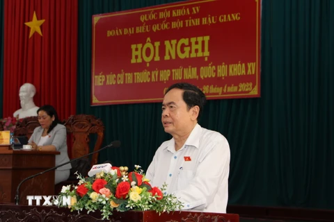 Ông Trần Thanh Mẫn, Ủy viên Bộ Chính trị, Phó Chủ tịch Thường trực Quốc hội, phát biểu tại Hội nghị. (Ảnh: Hồng Thái/TTXVN)