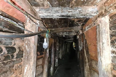 Một hầm khai thác vàng trái phép ở Đắk Nông. (Ảnh: Hưng Thịnh/TTXVN)