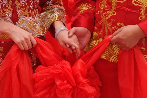 Đám cưới của một cặp đôi ở Trung Quốc. (Nguồn: Xinhua)