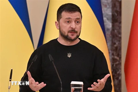 Tổng thống Ukraine Volodymyr Zelensky. (Nguồn: AFP/TTXVN)