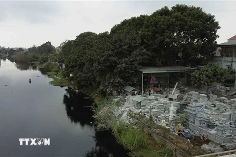Đoạn kênh thủy lợi Kim Sơn thuộc Hệ thống thủy lợi Bắc Hưng Hải đi qua thị trấn Sặt, huyện Bình Giang, tỉnh Hải Dương. (Nguồn: TTXVN)