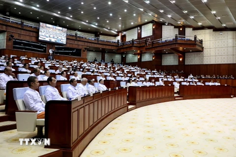 Toàn cảnh kỳ họp thứ nhất Quốc hội Campuchia khóa VII ở Phnom Penh, ngày 21/8. (Ảnh: AFP/TTXVN)