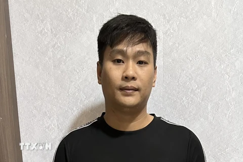 Nguyễn Minh Tùng, sinh năm: 1991, đối tượng cầm đầu, đứng ra tổ chức đường dây 'tín dụng đen.' (Ảnh: TTXVN phát)