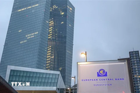 Trụ sở Ngân hàng Trung ương châu Âu (ECB) ở Frankfurt am Main, Đức. (Ảnh: AFP/TTXVN)