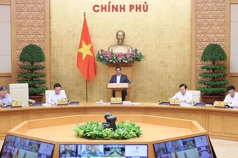 Thủ tướng Phạm Minh Chính chủ trì Phiên họp Chính phủ thường kỳ tháng Chín. (Ảnh: Dương Giang/TTXVN)