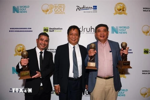Thành phố Hà Nội được nhận giải thưởng Điểm đến thành phố Golf tốt nhất thế giới năm 2023. (Ảnh: TTXVN phát)