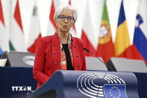 Chủ tịch Ngân hàng Trung ương châu Âu (ECB) Christine Lagarde. (Nguồn: AFP/TTXVN)