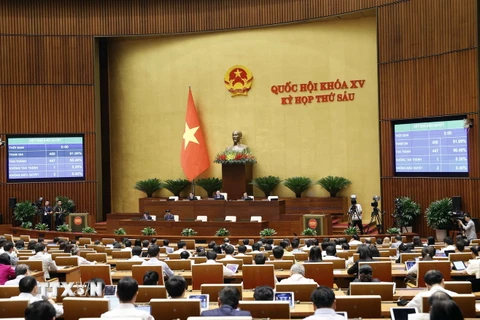 Quốc hội thông qua Nghị quyết về Kế hoạch Phát triển Kinh tế-Xã hội năm 2024. (Ảnh: Doãn Tấn/TTXVN)