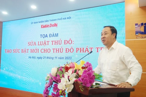 Ông Nguyễn Xuân Khánh - Phó Tổng Biên tập báo Kinh tế và Đô thị phát biểu. (Nguồn: Báo Kinh tế và Đô thị)