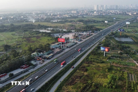 Tuyến Cao tốc Pháp Vân-Cầu Giẽ. (Ảnh: Hoàng Hiếu/TTXVN)