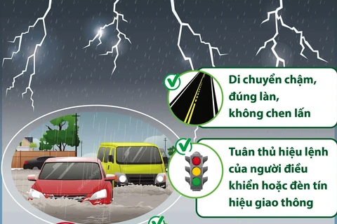 Khuyến cáo biện pháp di chuyển an toàn trong mưa ngập, giông, sét.