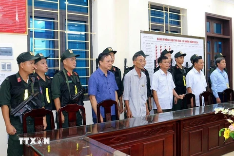5 đối tượng là lãnh đạo, nguyên lãnh đạo xã Nghĩa Hải, huyện Nghĩa Hưng, tỉnh Nam Định bị khởi tố. (Ảnh: TTXVN phát)
