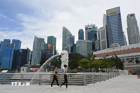 Công viên Merlion ở Singapore. (Nguồn: THX/TTXVN)