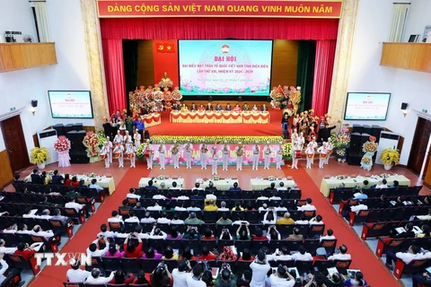 Toàn cảnh Đại hội đại biểu Mặt trận Tổ quốc Việt Nam tỉnh Điện Biên lần thứ XIII, nhiệm kỳ 2024-2029. (Ảnh: Trung Kiên/TTXVN)