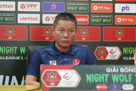 Huấn luyện viên Chu Đình Nghiêm nhận định Viettel là một trong những ứng cử viên hàng đầu cho danh hiệu vô địch V-League 2023. (Ảnh: Việt Anh/Vietnam+)