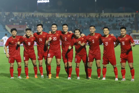 Đội tuyển Việt Nam sẽ có 3 trận giao hữu quan trọng trong tháng Mười nhằm chuẩn bị cho Vòng loại World Cup 2026. (Ảnh: Hoài Nam/Vietnam+)