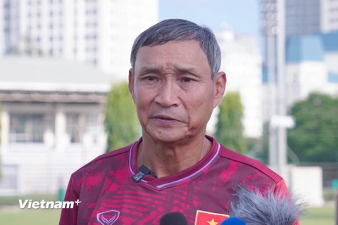Huấn luyện viên trưởng Mai Đức Chung đã triệu tập những gương mặt mới nhằm chuẩn bị cho Vòng loại thứ hai Olympic Paris 2024. (Ảnh: Việt Anh/Vietnam+)