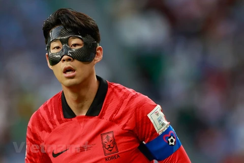 Tiền đạo ngôi sao của Tuyển Hàn Quốc là Son Heung-min đá chính ngay từ đầu ở trận giao hữu với Đội tuyển Việt Nam. (Ảnh: Hải An/Vietnam+)