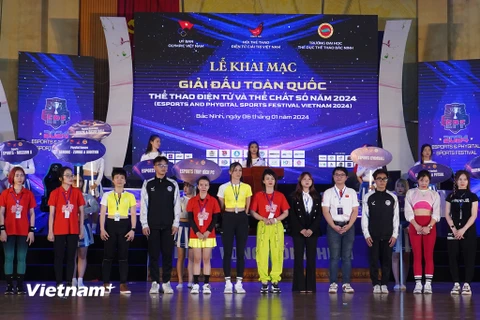 Giải đấu Toàn quốc Thể thao Điện tử và Thể chất Số năm 2024 lần đầu tiên được tổ chức ở Việt Nam tại Đại học Thể dục Thể thao Bắc Ninh. (Ảnh: Việt Anh/Vietnam+)