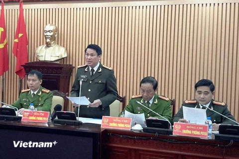 Công an Hà Nội công bố kết quả điều tra ban đầu thảm án khiến 2 người trong gia đình tử vong tại Thạch Thất (Ảnh: Võ Phương/Vietnam+) 