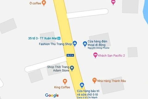 Khu vực vụ việc xảy ra khiến chủ shop quần áo tử vong (Ảnh: Google Maps) 