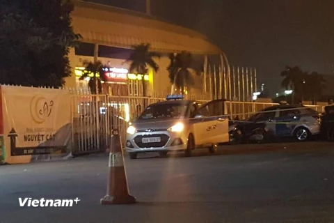Hiện trường vụ tài xế taxi bị sát hại đêm 24 Tết (Ảnh: PV/Vietnam+) 