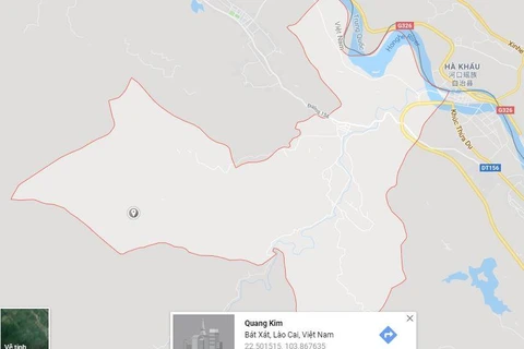 Xã Quang Kim, nơi xảy ra sự việc đau lòng (Ảnh: Google Maps) 