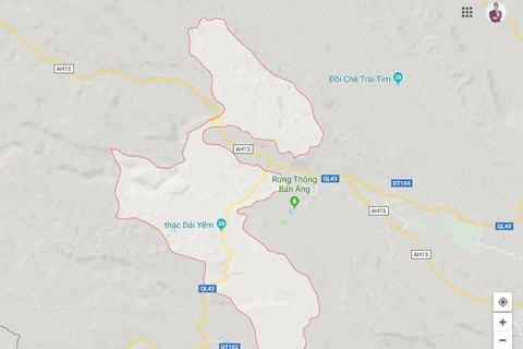 Địa bàn xã Mường Sang (Mộc Châu, Sơn La) nơi xảy ra vụ việc đau lòng (Ảnh: Google Maps) 