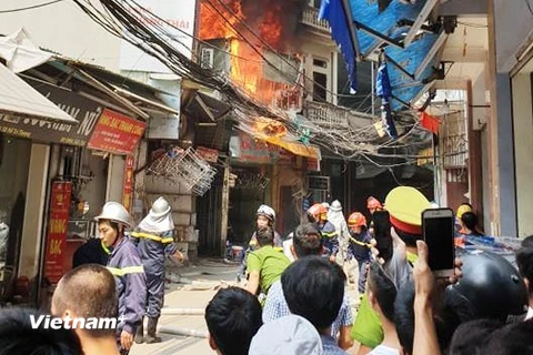 Hiện trường vụ cháy (Ảnh: Sơn Bách/Vietnam+) 