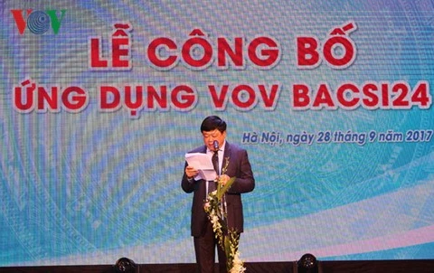 Tổng Giám đốc Đài Tiếng nói Việt Nam Nguyễn Thế Kỷ phát biểu tại lễ ra mắt ứng dụng VOV-bacsi24. (Nguồn: vov.vn)