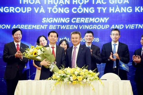 Mối quan hệ hợp tác chặt chẽ giữa hai doanh nghiệp nhằm phát triển thương hiệu Vietnam Airlines và Vingroup cũng như tăng sức cạnh tranh của sản phẩm dịch vụ. (Ảnh: CTV)