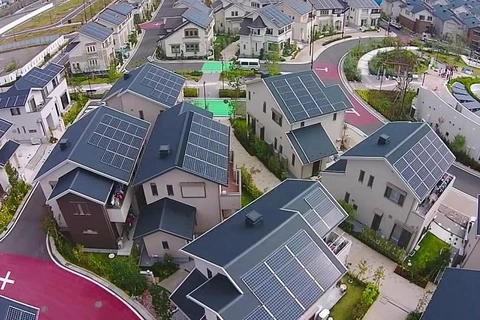 Thành phố thông minh Fujisawa với những ngồi nhà lớp mái thu năng lượng mặt trời 