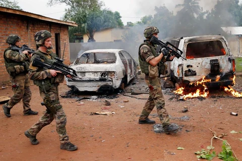 Hai binh sỹ Pháp tại Cộng hòa Trung Phi (Nguồn: AFP)