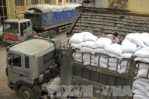 Vận chuyển gạo hỗ trợ hộ nghèo ở Hà Giang. Ảnh minh họa. (Nguồn: TTXVN)
