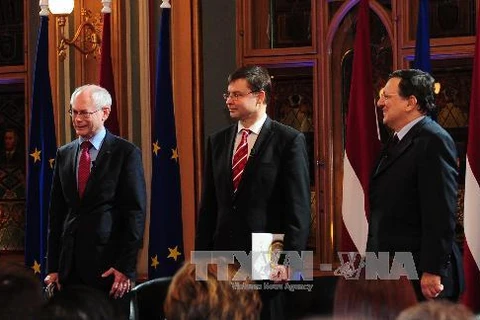 Lễ kết nạp Latvia là thành viên của Eurozone (Nguồn: TTXVN)