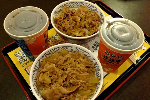 Cơm thịt bò của Yoshinoya. (Nguồn: badudets.com)