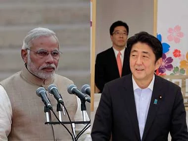 Thủ tướng Nhật Bản Shinzo Abe (phải) và người đồng cấp Ấn Độ Narendra Modi. (Nguồn: firstpost.com)