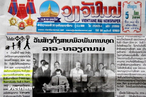 Báo Lào đưa đậm về kỷ niệm quan hệ ngoại giao với Việt Nam