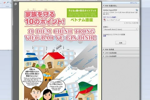 Nhật Bản phát hành sách phòng thiên tai bằng tiếng Việt