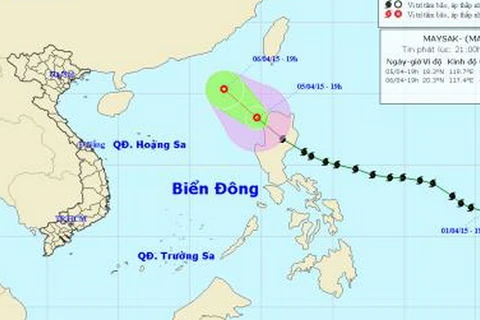 Bão Maysak suy yếu thành áp thấp nhiệt đới đi vào Biển Đông