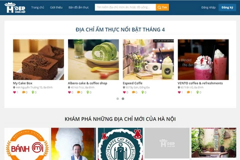 Ra mắt website tập hợp nhiều địa chỉ ăn uống tại thủ đô Hà Nội